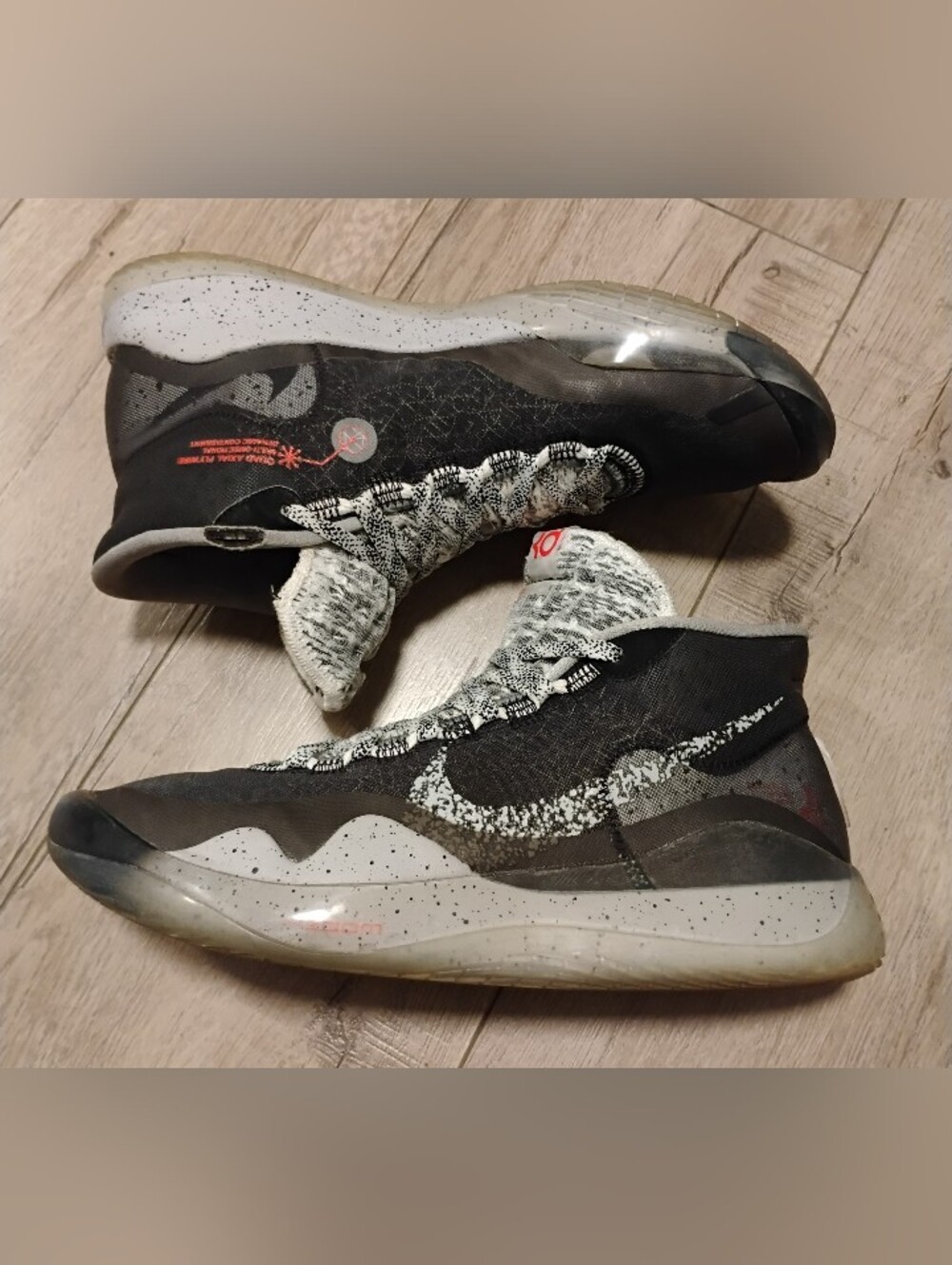 Nike Zoom KD12 Wolf Black Cement Men's Basketball shoes In Size 10.5